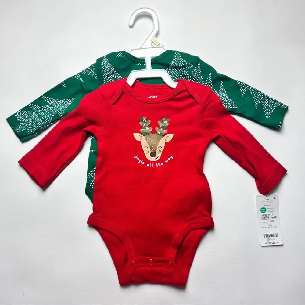 Carter's Baby Matching Holiday Christmas Onesie and Legging Set Sz 3M